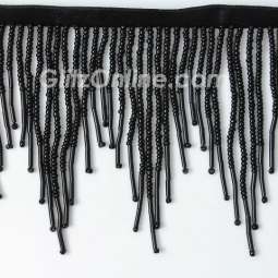 Black 3" Beaded Chevron Fringe 10 Yard Bolt